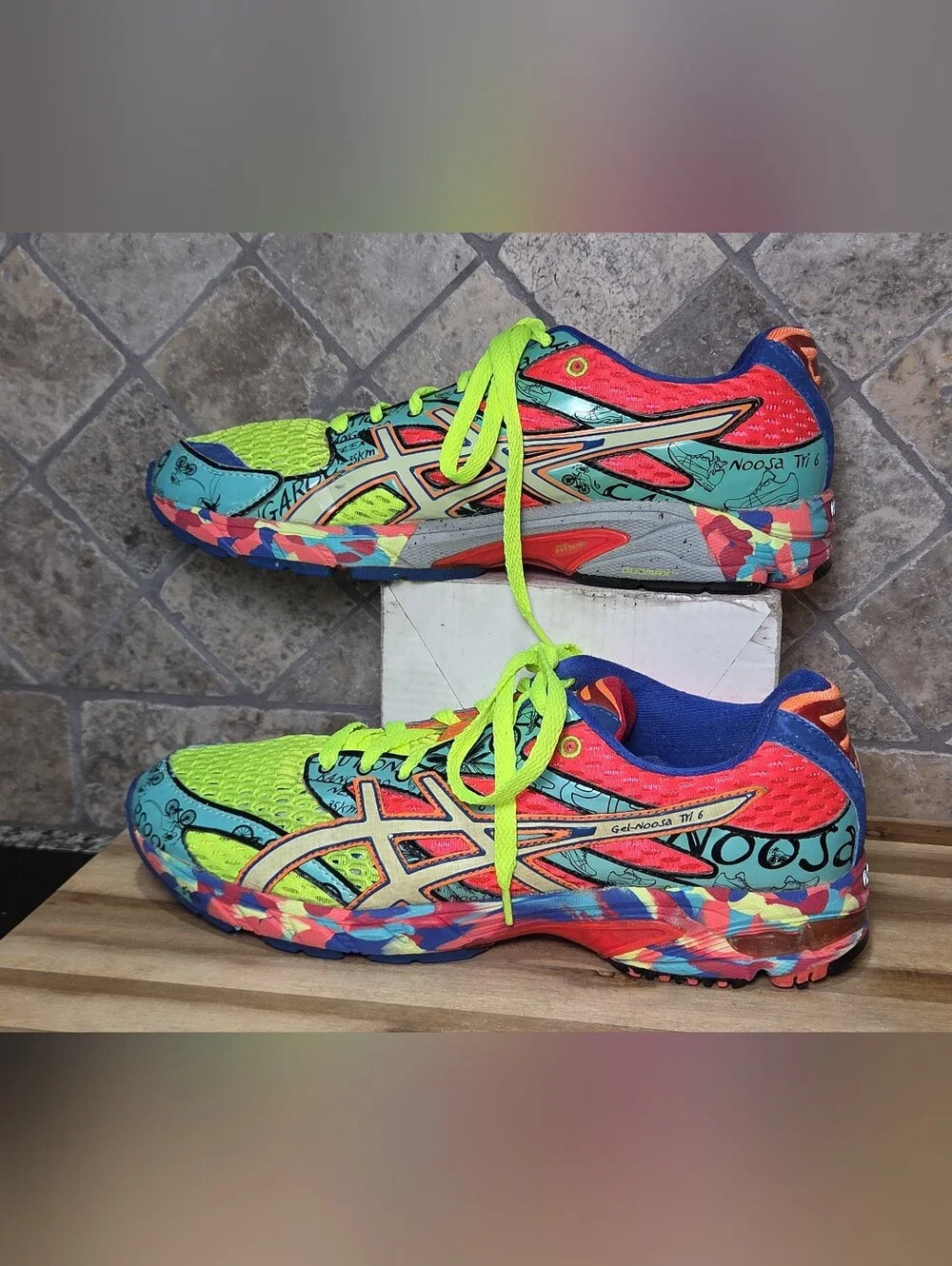 ASICS Mens T113N Gel Nposa Tri 6' Neon Multi Tri Running Shoes Sneakers Size 8.5